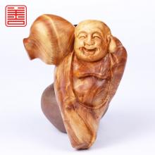 善也太行崖柏手把件开运弥勒（已结缘）