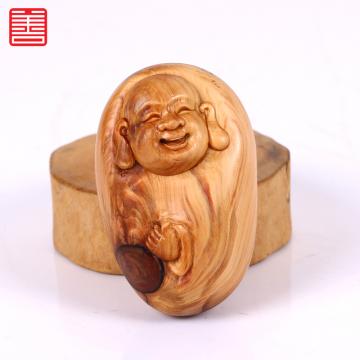 善也太行崖柏手把件弥勒