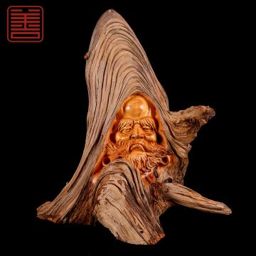 善也太行崖柏摆件静禅文达摩