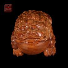 善也太行崖柏手把件金蟾