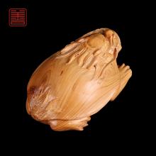 善也太行崖柏手把件龙龟