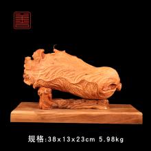 善也太行崖柏摆件马上发财
