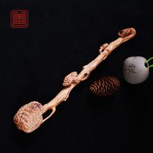 善也太行崖柏手把件如意
