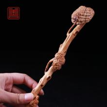善也太行崖柏手把件如意