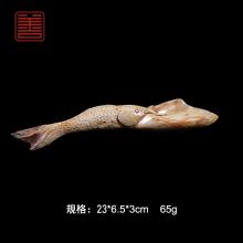 善也太行崖柏手把件锦鲤茶则
