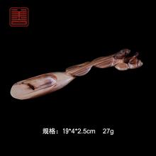 善也太行崖柏手把件象形小狐狸茶则
