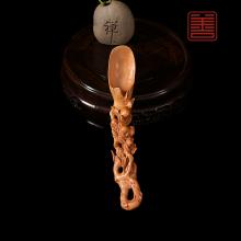 善也堂太行崖柏手把件《茶则》