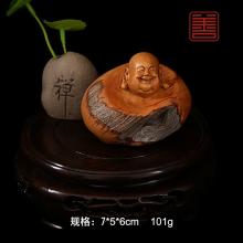 善也堂太行崖柏手把件《弥勒》