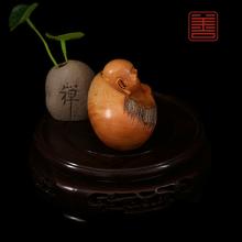 善也堂太行崖柏手把件《弥勒》