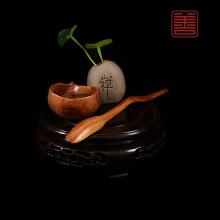 善也堂太行崖柏手把件《茶则（一对）》