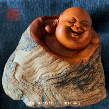 善也堂太行崖柏摆件《弥勒》