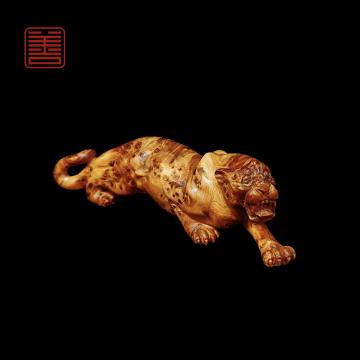 善也堂太行崖柏摆件《豹子》