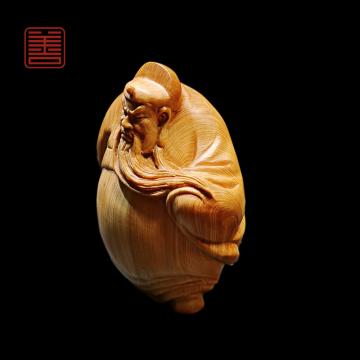 善也堂太行崖柏手把件《关公》