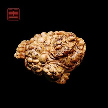 善也太行崖柏手把件《金蟾王》