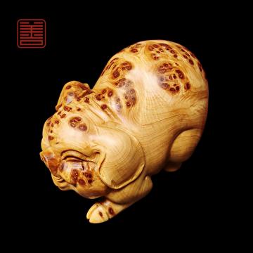善也太行崖柏手把件《福猪》