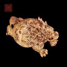 善也太行崖柏手把件《小龙龟》
