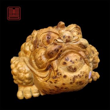 善也堂太行崖柏摆件《金蟾王》