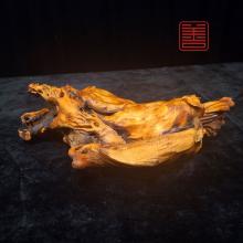 善也堂太行崖柏摆件《人参如意》