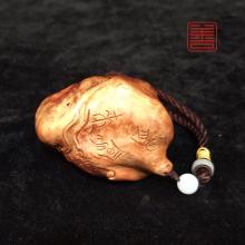 善也堂太行崖柏云纹骨料手把件