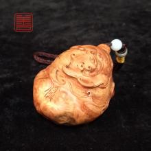 善也堂太行崖柏云纹骨料手把件