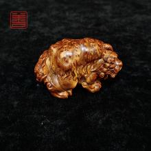 善也堂太行崖柏摆件《黑金貔貅（小）》