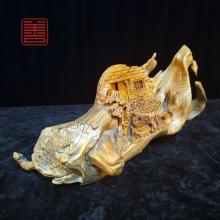 善也堂太行崖柏摆件《家和万事兴》