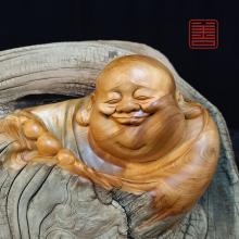 善也堂太行崖柏摆件《弥勒》