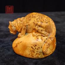 善也堂太行崖柏摆件《豹子》