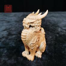 善也堂老山檀摆件《麒麟（一对）》