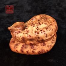 善也堂太行崖柏摆件《豹子》