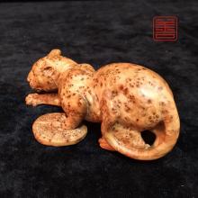 善也堂太行崖柏摆件《豹子》