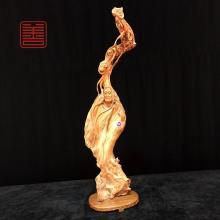 善也堂太行崖柏摆件《长眉罗汉》