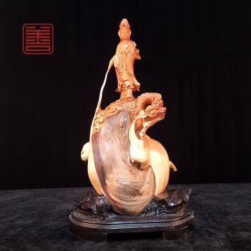 善也堂太行崖柏摆件《滴水观音》
