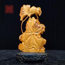善也堂太行崖柏摆件《弥勒佛恭喜发财》