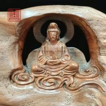 善也堂太行崖柏摆件《一心向佛》