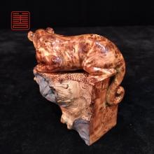 善也堂太行崖柏摆件《豹子》