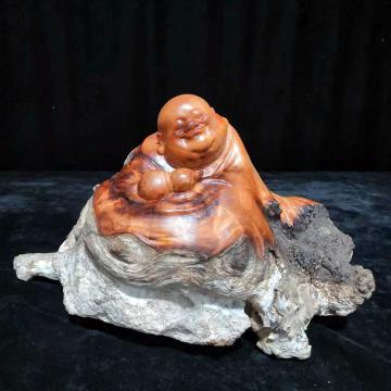 善也堂太行崖柏摆件《弥勒》