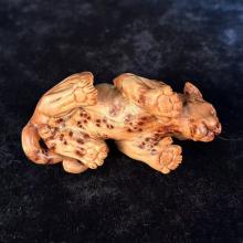 善也堂太行崖摆件《豹子》