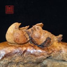 善也堂太行崖摆件《爱相随》