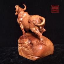 善也堂太行崖摆件《牛气冲天》