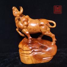 善也堂太行崖摆件《牛气冲天》
