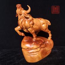 善也堂太行崖摆件《牛气冲天》