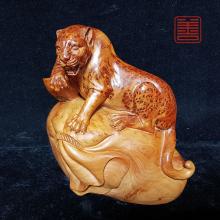 善也堂太行崖摆件《豹子》